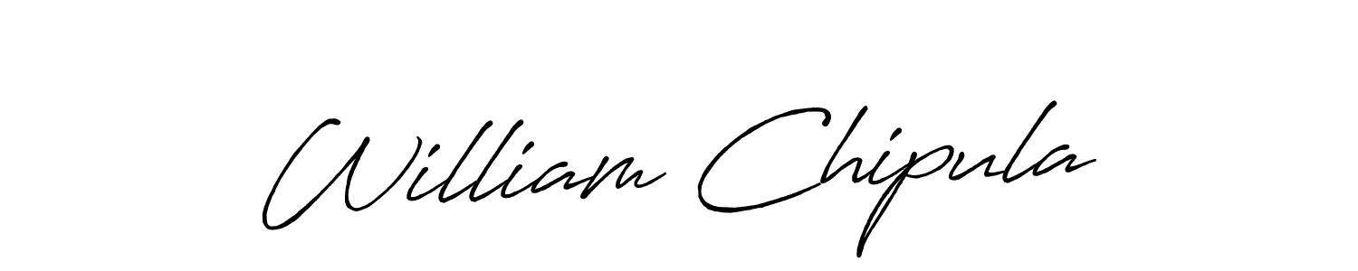 The best way (Antro_Vectra_Bolder) to make a short signature is to pick only two or three words in your name. The name William Chipula include a total of six letters. For converting this name. William Chipula signature style 7 images and pictures png