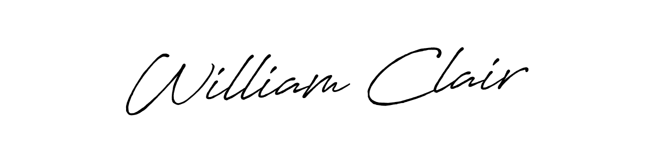 How to make William Clair name signature. Use Antro_Vectra_Bolder style for creating short signs online. This is the latest handwritten sign. William Clair signature style 7 images and pictures png