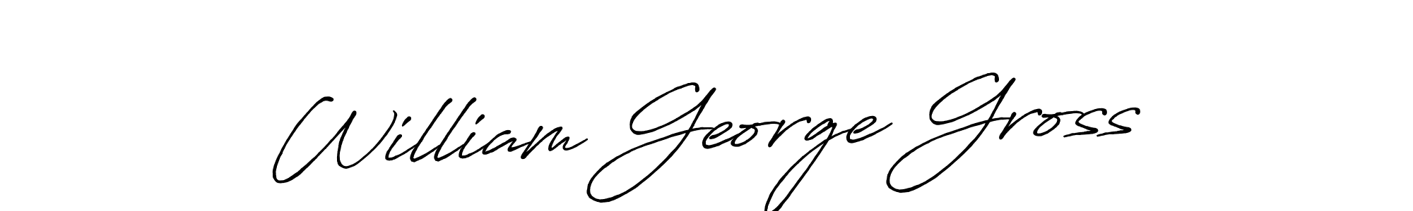 How to make William George Gross name signature. Use Antro_Vectra_Bolder style for creating short signs online. This is the latest handwritten sign. William George Gross signature style 7 images and pictures png