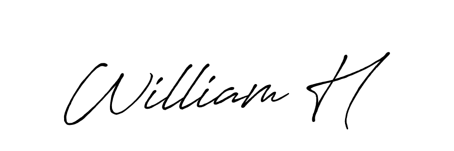 Make a beautiful signature design for name William H. With this signature (Antro_Vectra_Bolder) style, you can create a handwritten signature for free. William H signature style 7 images and pictures png