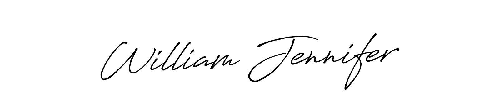 Also You can easily find your signature by using the search form. We will create William Jennifer name handwritten signature images for you free of cost using Antro_Vectra_Bolder sign style. William Jennifer signature style 7 images and pictures png