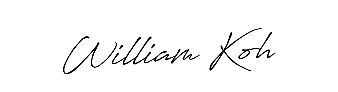 Create a beautiful signature design for name William Koh. With this signature (Antro_Vectra_Bolder) fonts, you can make a handwritten signature for free. William Koh signature style 7 images and pictures png