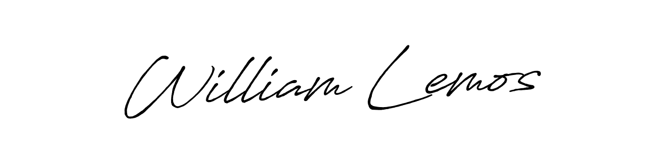 The best way (Antro_Vectra_Bolder) to make a short signature is to pick only two or three words in your name. The name William Lemos include a total of six letters. For converting this name. William Lemos signature style 7 images and pictures png