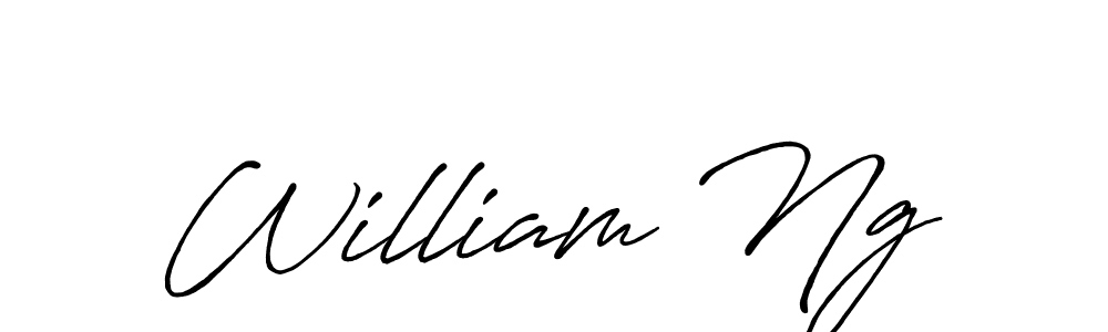 Make a beautiful signature design for name William Ng. With this signature (Antro_Vectra_Bolder) style, you can create a handwritten signature for free. William Ng signature style 7 images and pictures png
