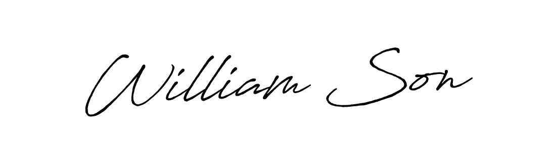 Design your own signature with our free online signature maker. With this signature software, you can create a handwritten (Antro_Vectra_Bolder) signature for name William Son. William Son signature style 7 images and pictures png