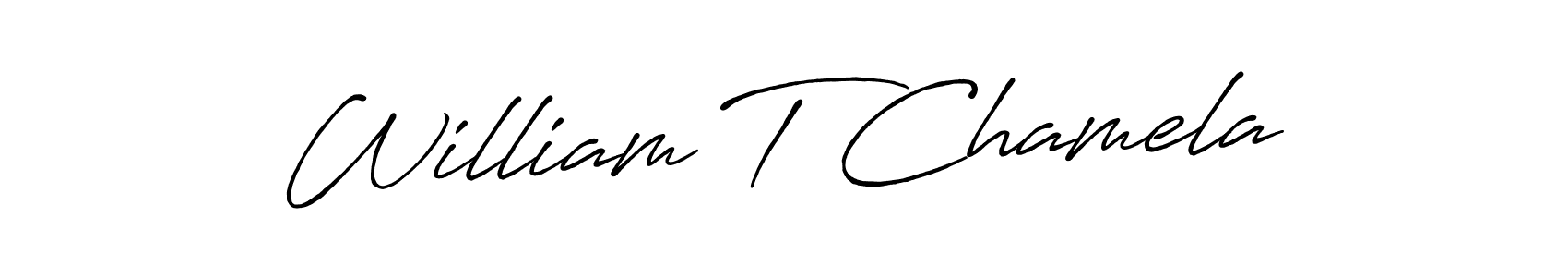 It looks lik you need a new signature style for name William T Chamela. Design unique handwritten (Antro_Vectra_Bolder) signature with our free signature maker in just a few clicks. William T Chamela signature style 7 images and pictures png