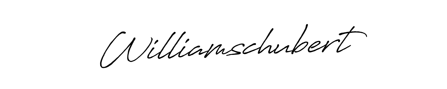It looks lik you need a new signature style for name Williamschubert. Design unique handwritten (Antro_Vectra_Bolder) signature with our free signature maker in just a few clicks. Williamschubert signature style 7 images and pictures png
