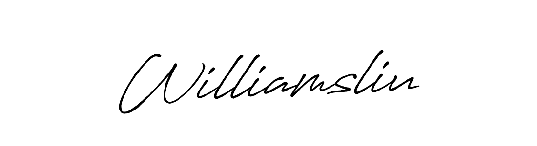 Similarly Antro_Vectra_Bolder is the best handwritten signature design. Signature creator online .You can use it as an online autograph creator for name Williamsliu. Williamsliu signature style 7 images and pictures png