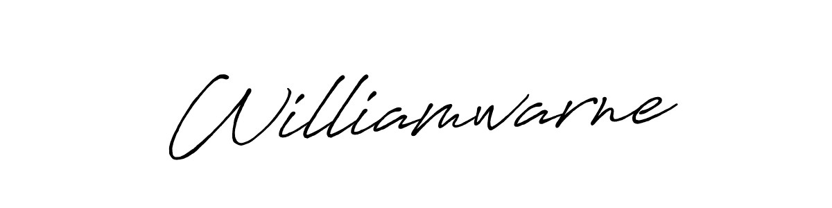 How to make Williamwarne name signature. Use Antro_Vectra_Bolder style for creating short signs online. This is the latest handwritten sign. Williamwarne signature style 7 images and pictures png