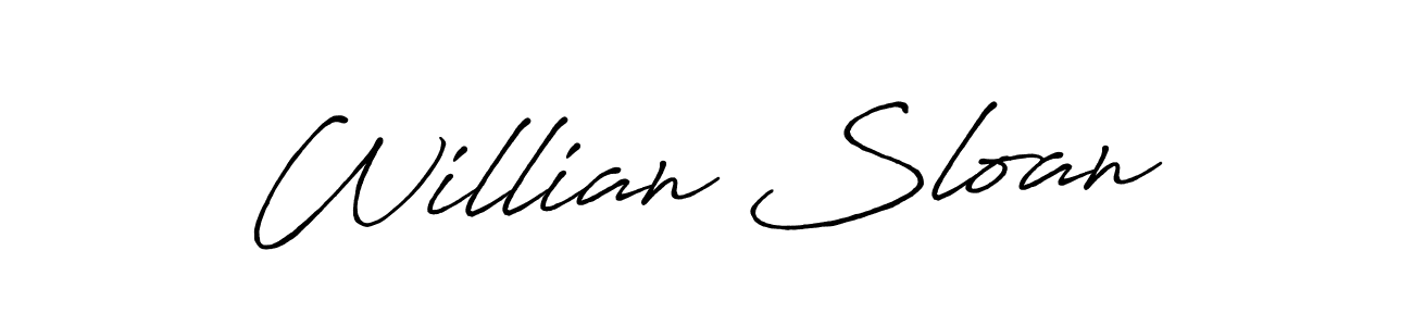 Make a beautiful signature design for name Willian Sloan. With this signature (Antro_Vectra_Bolder) style, you can create a handwritten signature for free. Willian Sloan signature style 7 images and pictures png