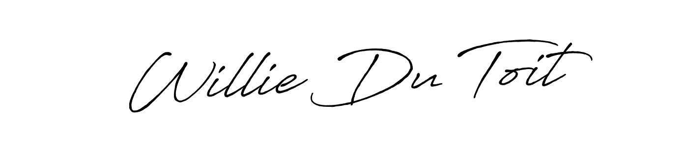 Make a beautiful signature design for name Willie Du Toit. With this signature (Antro_Vectra_Bolder) style, you can create a handwritten signature for free. Willie Du Toit signature style 7 images and pictures png