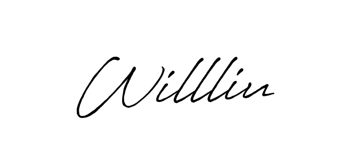 Design your own signature with our free online signature maker. With this signature software, you can create a handwritten (Antro_Vectra_Bolder) signature for name Willliu. Willliu signature style 7 images and pictures png