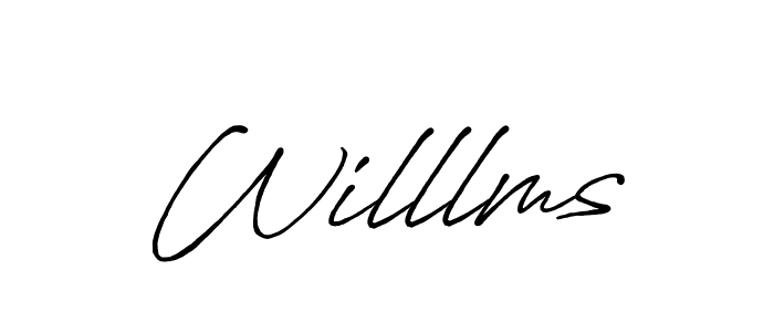 You should practise on your own different ways (Antro_Vectra_Bolder) to write your name (Willlms) in signature. don't let someone else do it for you. Willlms signature style 7 images and pictures png