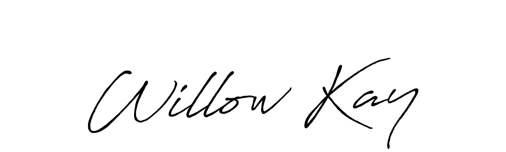 How to make Willow Kay name signature. Use Antro_Vectra_Bolder style for creating short signs online. This is the latest handwritten sign. Willow Kay signature style 7 images and pictures png