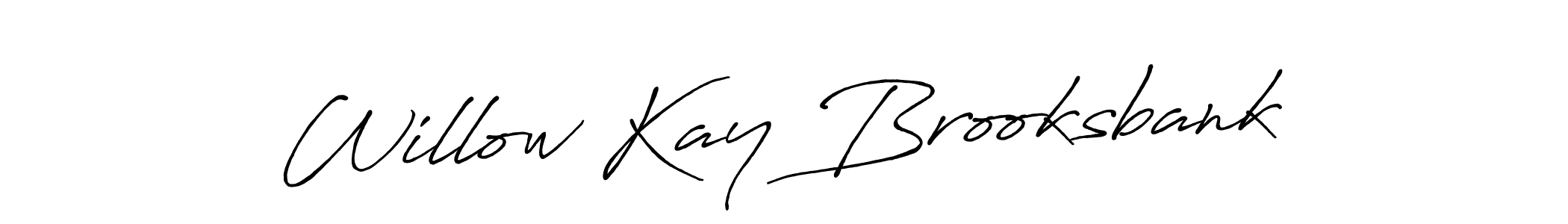 Willow Kay Brooksbank stylish signature style. Best Handwritten Sign (Antro_Vectra_Bolder) for my name. Handwritten Signature Collection Ideas for my name Willow Kay Brooksbank. Willow Kay Brooksbank signature style 7 images and pictures png