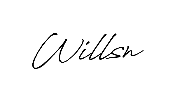 How to make Willsn name signature. Use Antro_Vectra_Bolder style for creating short signs online. This is the latest handwritten sign. Willsn signature style 7 images and pictures png