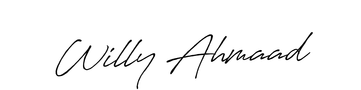 Also we have Willy Ahmaad name is the best signature style. Create professional handwritten signature collection using Antro_Vectra_Bolder autograph style. Willy Ahmaad signature style 7 images and pictures png