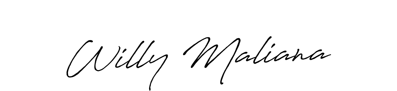 How to make Willy Maliana name signature. Use Antro_Vectra_Bolder style for creating short signs online. This is the latest handwritten sign. Willy Maliana signature style 7 images and pictures png