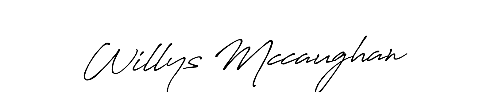 Create a beautiful signature design for name Willys Mccaughan. With this signature (Antro_Vectra_Bolder) fonts, you can make a handwritten signature for free. Willys Mccaughan signature style 7 images and pictures png