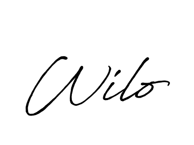 Design your own signature with our free online signature maker. With this signature software, you can create a handwritten (Antro_Vectra_Bolder) signature for name Wilo. Wilo signature style 7 images and pictures png