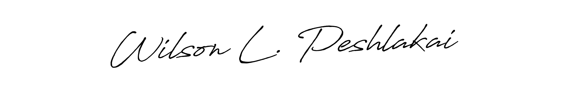 How to make Wilson L. Peshlakai name signature. Use Antro_Vectra_Bolder style for creating short signs online. This is the latest handwritten sign. Wilson L. Peshlakai signature style 7 images and pictures png