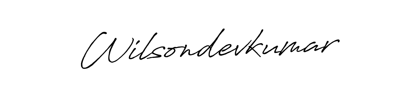 How to make Wilsondevkumar name signature. Use Antro_Vectra_Bolder style for creating short signs online. This is the latest handwritten sign. Wilsondevkumar signature style 7 images and pictures png
