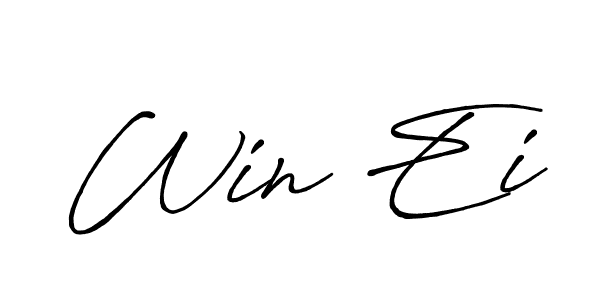 This is the best signature style for the Win Ei name. Also you like these signature font (Antro_Vectra_Bolder). Mix name signature. Win Ei signature style 7 images and pictures png