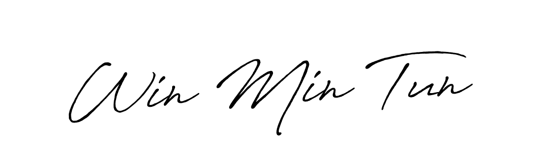 It looks lik you need a new signature style for name Win Min Tun. Design unique handwritten (Antro_Vectra_Bolder) signature with our free signature maker in just a few clicks. Win Min Tun signature style 7 images and pictures png