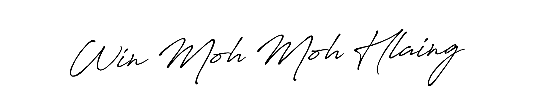 Design your own signature with our free online signature maker. With this signature software, you can create a handwritten (Antro_Vectra_Bolder) signature for name Win Moh Moh Hlaing. Win Moh Moh Hlaing signature style 7 images and pictures png