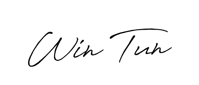 Win Tun stylish signature style. Best Handwritten Sign (Antro_Vectra_Bolder) for my name. Handwritten Signature Collection Ideas for my name Win Tun. Win Tun signature style 7 images and pictures png