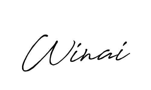 Create a beautiful signature design for name Winai. With this signature (Antro_Vectra_Bolder) fonts, you can make a handwritten signature for free. Winai signature style 7 images and pictures png