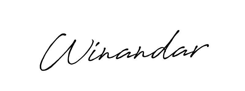 Design your own signature with our free online signature maker. With this signature software, you can create a handwritten (Antro_Vectra_Bolder) signature for name Winandar. Winandar signature style 7 images and pictures png