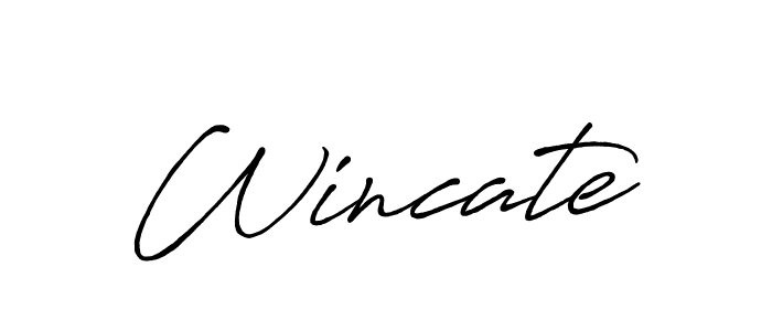 Use a signature maker to create a handwritten signature online. With this signature software, you can design (Antro_Vectra_Bolder) your own signature for name Wincate. Wincate signature style 7 images and pictures png