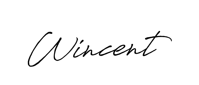 Use a signature maker to create a handwritten signature online. With this signature software, you can design (Antro_Vectra_Bolder) your own signature for name Wincent. Wincent signature style 7 images and pictures png