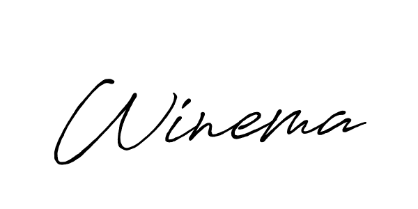 Create a beautiful signature design for name Winema. With this signature (Antro_Vectra_Bolder) fonts, you can make a handwritten signature for free. Winema signature style 7 images and pictures png