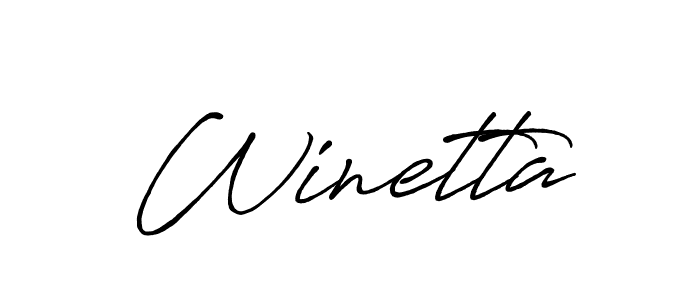 How to make Winetta name signature. Use Antro_Vectra_Bolder style for creating short signs online. This is the latest handwritten sign. Winetta signature style 7 images and pictures png