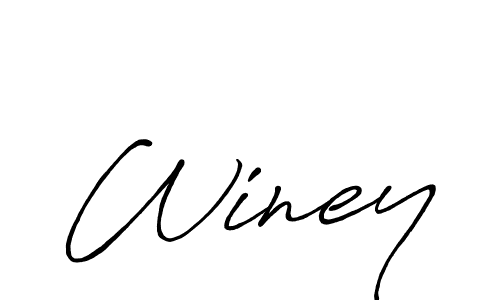 Use a signature maker to create a handwritten signature online. With this signature software, you can design (Antro_Vectra_Bolder) your own signature for name Winey. Winey signature style 7 images and pictures png