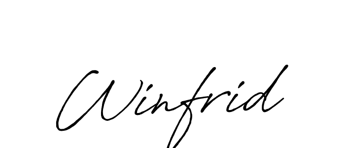 Use a signature maker to create a handwritten signature online. With this signature software, you can design (Antro_Vectra_Bolder) your own signature for name Winfrid. Winfrid signature style 7 images and pictures png