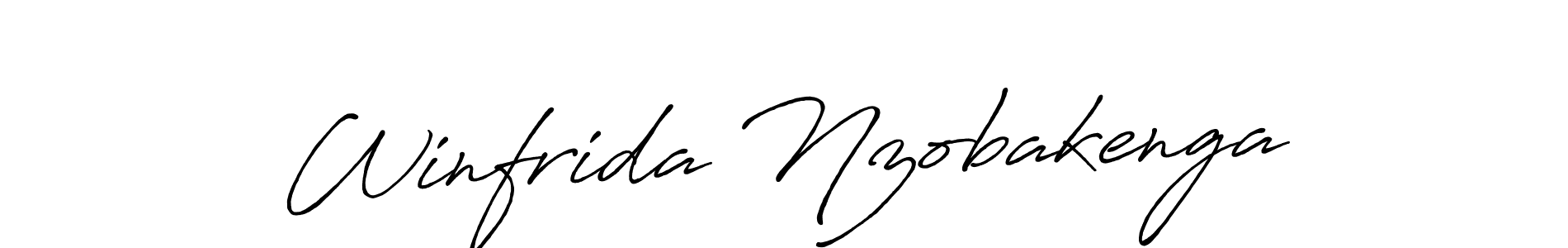 Make a beautiful signature design for name Winfrida Nzobakenga. With this signature (Antro_Vectra_Bolder) style, you can create a handwritten signature for free. Winfrida Nzobakenga signature style 7 images and pictures png