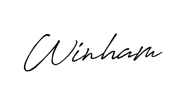 Winham stylish signature style. Best Handwritten Sign (Antro_Vectra_Bolder) for my name. Handwritten Signature Collection Ideas for my name Winham. Winham signature style 7 images and pictures png