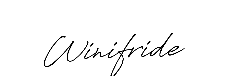 Use a signature maker to create a handwritten signature online. With this signature software, you can design (Antro_Vectra_Bolder) your own signature for name Winifride. Winifride signature style 7 images and pictures png