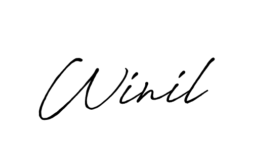 How to make Winil name signature. Use Antro_Vectra_Bolder style for creating short signs online. This is the latest handwritten sign. Winil signature style 7 images and pictures png
