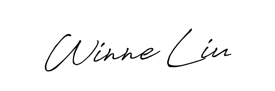 Winne Liu stylish signature style. Best Handwritten Sign (Antro_Vectra_Bolder) for my name. Handwritten Signature Collection Ideas for my name Winne Liu. Winne Liu signature style 7 images and pictures png