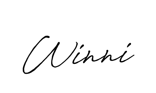 How to make Winni signature? Antro_Vectra_Bolder is a professional autograph style. Create handwritten signature for Winni name. Winni signature style 7 images and pictures png