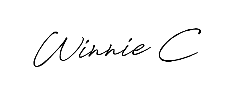 You should practise on your own different ways (Antro_Vectra_Bolder) to write your name (Winnie C) in signature. don't let someone else do it for you. Winnie C signature style 7 images and pictures png
