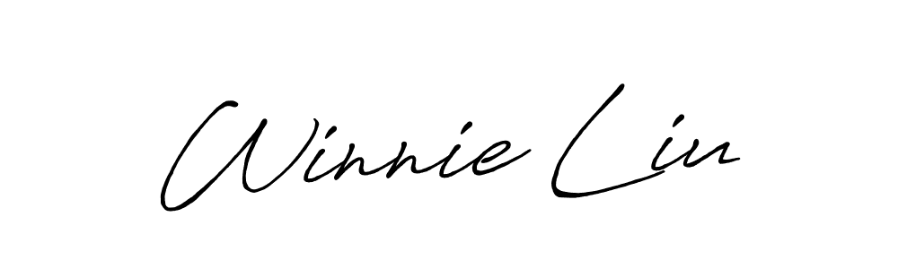 Winnie Liu stylish signature style. Best Handwritten Sign (Antro_Vectra_Bolder) for my name. Handwritten Signature Collection Ideas for my name Winnie Liu. Winnie Liu signature style 7 images and pictures png