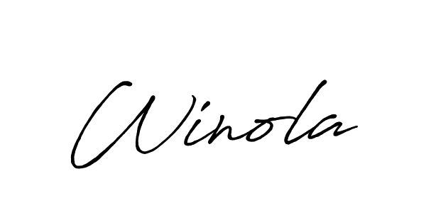 Make a beautiful signature design for name Winola. With this signature (Antro_Vectra_Bolder) style, you can create a handwritten signature for free. Winola signature style 7 images and pictures png