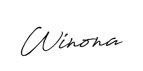 Make a beautiful signature design for name Winona. With this signature (Antro_Vectra_Bolder) style, you can create a handwritten signature for free. Winona signature style 7 images and pictures png