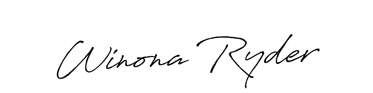 Antro_Vectra_Bolder is a professional signature style that is perfect for those who want to add a touch of class to their signature. It is also a great choice for those who want to make their signature more unique. Get Winona Ryder name to fancy signature for free. Winona Ryder signature style 7 images and pictures png