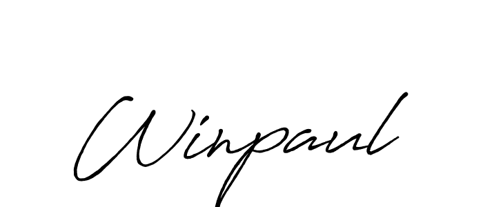 Winpaul stylish signature style. Best Handwritten Sign (Antro_Vectra_Bolder) for my name. Handwritten Signature Collection Ideas for my name Winpaul. Winpaul signature style 7 images and pictures png